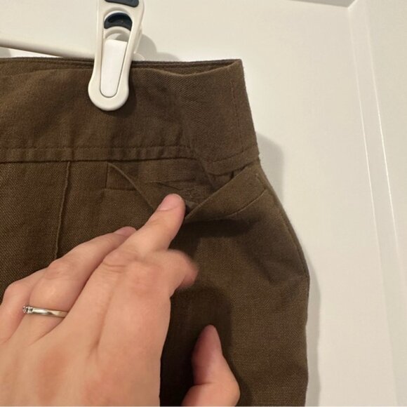 Rafaella Brown Linen Pleated Trousers Size 10 Women’s - Picture 5 of 9